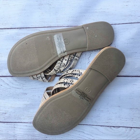 A New Day Laila Snakeskin Woven Strappy Slip On Sandals 8 - Picture 5 of 5